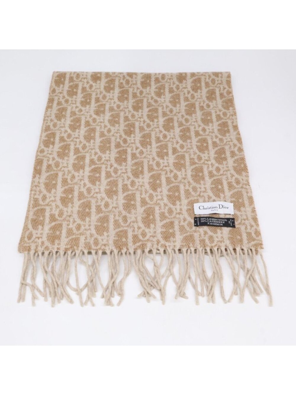 Dior Trotter Pattern Cashmere Wool Scarf - Picture 2 of 6